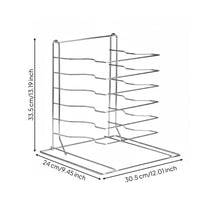 6-Tier Pizza Pan Rack Sturdy Metal Pizza Pan Rack Stainless Steel Restaurant Supply for Professionals, Bakery