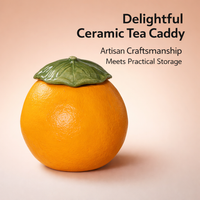 Home Decor Tea Storage Jar with Airtight Seal for Lovers, Small Ceramic Container with Fruit Shaped Design and Glazed Finish