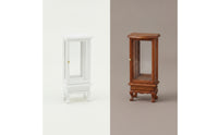 1:12 Scale Miniature Display Cabinet Glass-Fronted Miniature Display Case Collectible Dollhouse Cabinet Vintage-Style for Diorama