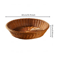 Shallow Fruit Basket Open Weave Storage Item Raised rimed