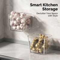 Kitchen Countertop Organizer for Pantry Storage, Transparent Rectangular Wall Holder for Students and Organizers