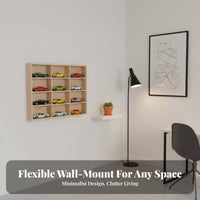 Wooden Toy Car Display Case Particle-Resistant Wall-Mounted Model Car Rack Wall Mounted Display Rack Natural Wood