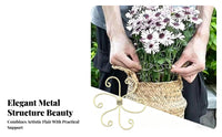 2 Pieces Reusable Anti-Tipping Plant Holder Wrought Iron Design Metal Flower Support Frame Decorative Design for Potted Plants