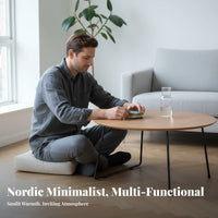 2 Pieces Nordic Design Nesting Table Set Space-Saving Mixed-Shape Nesting Tables Minimalist aesthetic Living Room Furniture Modern Look for Apartment Dwellers, New Homeowners, Interior Designers, Small Spaces, Lounge Area, Home Office
