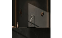 Sculpture with Metal Frame Decorative Abstract Human Statue Minimalist