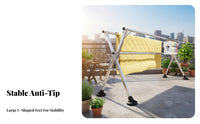 Foldable adjustableable X-Frame Drying Rack Indoor & Outdoor Use Clothes Airer Floor-Standing Laundry Accessory Space-Saving for Apartment Dwellers, Homeowners, Balcony, Outdoors, Backyard, Bathroom
