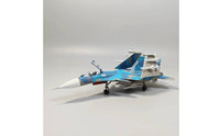 High-Fidelity Simulation 1:100 Scale Su-33 Fighter Jet Model Foldable Wings Russian Navy Su-33 Diecast Model Opening Canopy Carrier-Based Fighter Jet Model Rolling Wheels for Aviation Fans