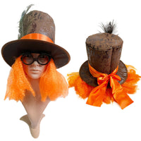 Halloween Party Mask Headwear Peacock Feather Orange Wig Hat Irish Hat Magician Hat