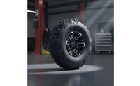 4 Pieces All Terrain ATV Tire Wheel Sturdy Aluminum Rugged-Pavement Rim Tire Wear Resistant ATV Wheel Rim Enhanced Traction for Rugged-Road Vehicle Owners, Beach, Mud