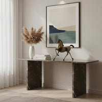 Desktop Horse Sculpture Housewarming Gift Horse Statue Compact Size Table Ornament for Living Room, Office, TV Stand