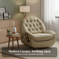 Light Luxury design aesthetic Capsule Recliner Multi-Functional Lounge Chair Electric Reclining Armchair Rocking Function for Readers, Adults, Homeowners, Living Room, Bedroom, Home Theater, perusing alcove