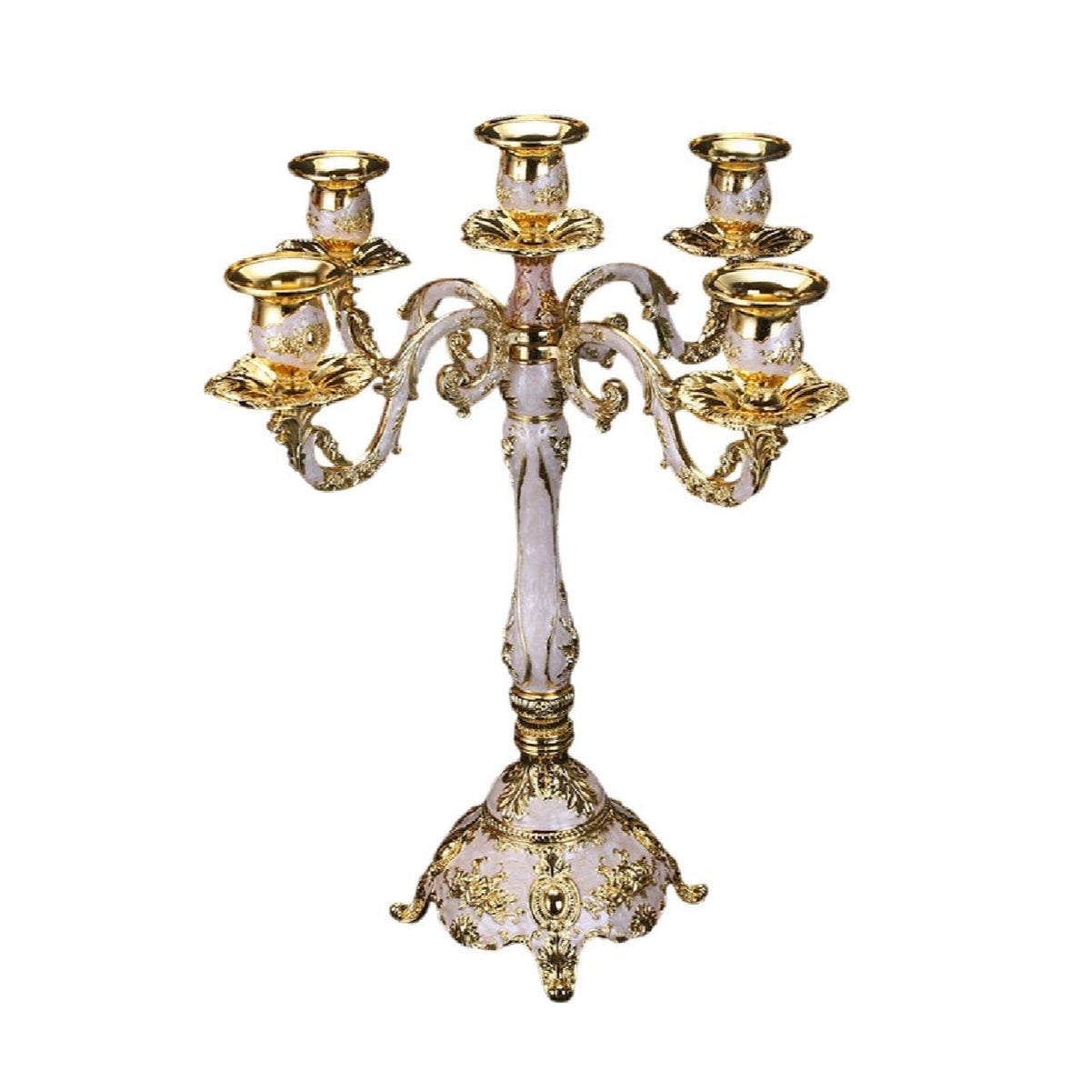 5-Arm Candelabra Ornate Candelabrum Shiny for Table Centerpiece, Banquet