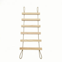 Natural Wooden Rope Ladder Easy Setup Hanging Rope Ladder Splintersplinterless Lightweight for Balcony