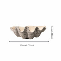 Clamshell Decor Bowl Artistic Asymmetry Clam-Shaped Decor Bowl Texture Table Ornament for Homestay