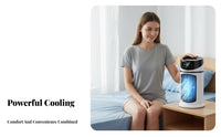 Portable Air Chiller Humidifies Personal Air Chiller Humidifier Multi-Functional Function USB Desk Fan for Students, Bedroom, Dorm Room, Office