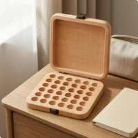 36 hole Essential Oil Box Grid Slots Wooden Oil Case Finish Fragrance Bottle Organizer for Display