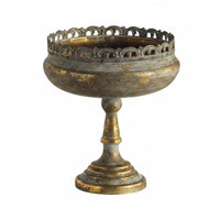 Pedestal Planter Openwork Boarder Antique Pedestal Planter Textured Surface Iron Flower Vase for Decorative Display, Floral Arrangements