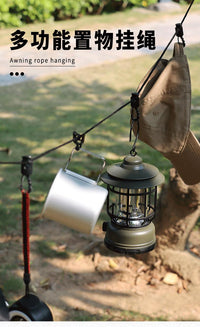 Portable Windproof Outdoor Clothesline with Adjustable Hanging Rope and Clips