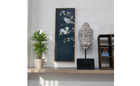 Black Stand Carved Texture Spiritual Decoration Buddha Head Ornament