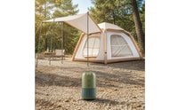 Sunsunscreen Inflatable Tent with Front Canopy Waterproof Inflatable Tent with Awning Wear-Resistant Shelter Windproof for Families