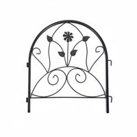 Wrought Iron Fence Panel Decorative Garden Border Waterproof Interlocking Landscape Fence for Yard, Park