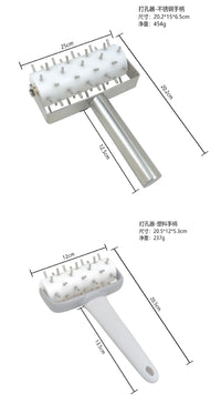 不锈钢披萨打孔器 饼干轮针披萨轮披萨滚针 面团扎孔器面包滚针