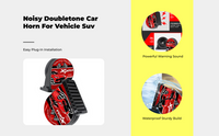 Two-Tone Waterproof Car Horn, 12V Powerful Universal Fit