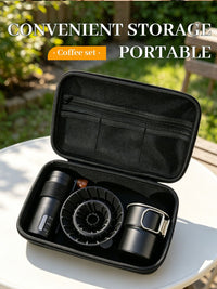 Portable Outdoor Hand Brew Coffee Set with Manual Grinder and Folding Cup