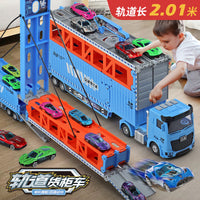 Alloy Storage Container Engineering Vehicle Transforming Truck Toy with Inertia Sliding and Track Launch