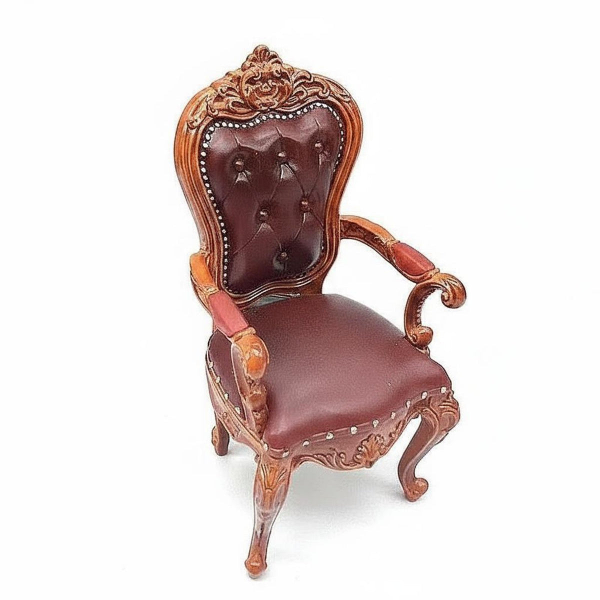 Zinc Alloy 1:12 Scale Chair Lightweight European Backrest Chair Realistic Details Dollhouse Armchair Wear Resistant