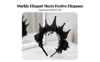 dark romantic & fashion blossom Lace Crown celebration Wear Celebratory Crown Handmade Hair Accessory Colorful for Cosplayers, Party-Goers, Halloween Parties, Costume gatherings, Photo Shoots, Photoshoots