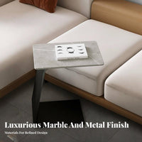 C-Shaped Snack Table Movable C-Shaped Couch Table multipurpose for Small Spaces