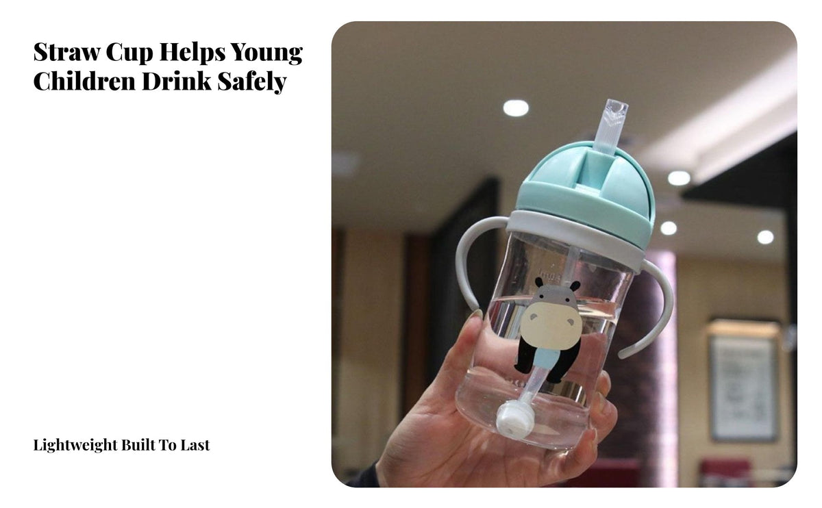 Young Child Sippy Cup Leak-Resistant Child S Straw Water Bottle Portable Young Child Straw Cup for Young Children, Parents, Kindergarten, Daycare