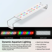 Adjustable LED Aquarium Light for Plants, USB Powered Flexible Positioning Tank Light, Multi-Color Change Aquarium Plant Light with Timer
