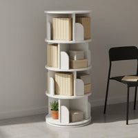 Space Saving Multi-Tier Book Carousel Large Capacity 360 Degree Book Structure Quiet Effortless Rotation Rotating Bookshelf for Students, Living Room, Bedroom, Small Areas