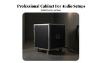 1 Rolling Amplifier Rack Cabinet Heavy-duty Audio Gear Carrier Lockable Secure Storage Reinforced Ball Corners Suitable for Djs Stage Performances KTV Studio Use