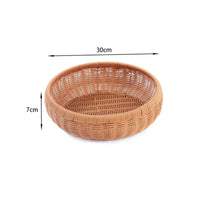 Handwoven Rattan Basket Decorative Rattan Fruit Basket Lightweight