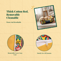 Cotton dog bed with removable cover
