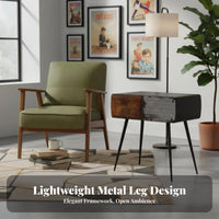 sturdy Wood Construction Nightstand with Drawers and Shelf elegant aesthetic Single-Drawer End Table with Shelf Distressed Finish Bedside Cabinet Modern Design for Homeowners, Parents, Students, Guest Room, Hallway, Office, Nursery