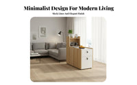 Modern Design Tiered End Table with Storage Multi-Functional Design Household Furniture Easy to Clean Scratch Resistant Top for Homeowners, Apartment Dwellers, Adults, Living Room, Bedroom, Lounge Area, Home Office