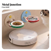 Rust-Resistant Wall-Mounted Pet Bowl Space-Saving Feeder Easy to Clean for Cats, Small Dogs, Young Dogs, Kitchen, Apartment