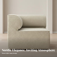 configurable Fabric Sofa Minimalist aesthetic L-Shaped Sofa with Ottoman Soft Upholstery Lowoutline for Design aficionados