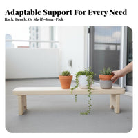 Small Wooden Pedestal sturdy Wood Low Wooden Bench Rustic and aesthetic for Living Room