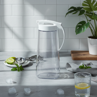 Cold Water Pitcher Transparent Water Jug with Handle 2.1 L Capacity
