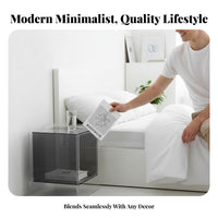 Acrylic Cube End Table Modern Design Nightstand With Storage Shelf for Students