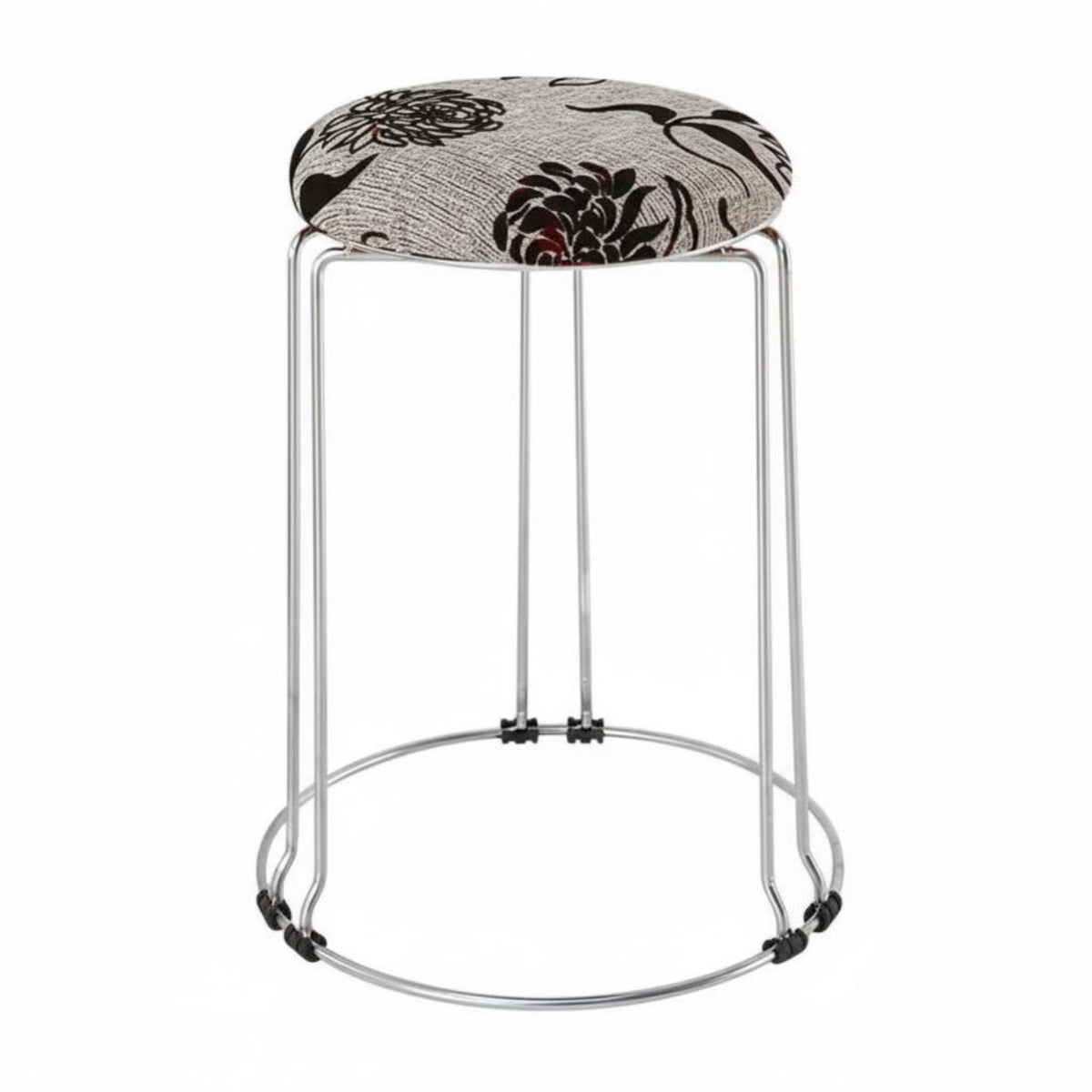 Paw-Print Padded Stool Stackable Dining Chair Faux-Leather pad for Living Room