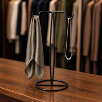Crossbar Display Stand Metal Scarf Display Stand Stable Base Countertop Hanging Rack for Boutique Owners
