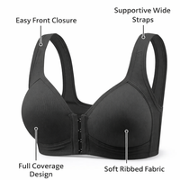 Support Bra with Front Closure for Women, No Underwire Full Coverage Comfort Design with Wide Straps for Everyday Wear, for Mature
