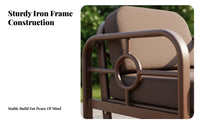 Nordic design 4-Piece Metal Frame Conversation Set Modern Design Patio Seating Minimalist Aesthetic exteriordoor Furnishing Weather-Resistant for Families, Homeowners, Adults, Balcony, Sunroom, Garden, rearyard