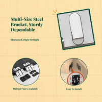 Stainless Steel Interlinking Picture Frame Hook, Wall Mount Connector, Stable Fastening Hardware for Mirrors, Furniture, Photo Picture Holder